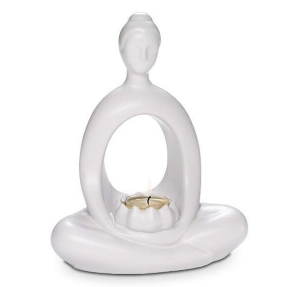 🩵NIB PartyLite White Zen Incense & Tealight Candle Holder - Picture 1 of 13